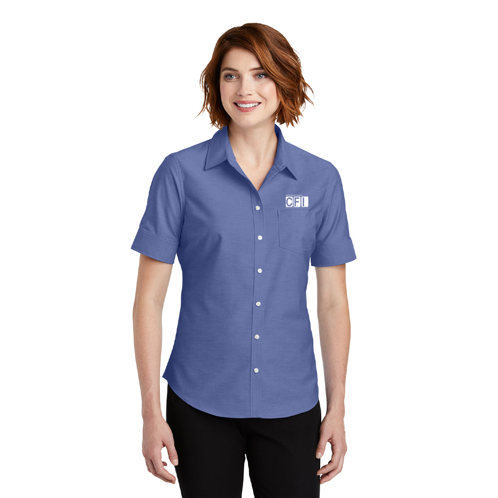 Ladies' Short Sleeve Oxford Shirt